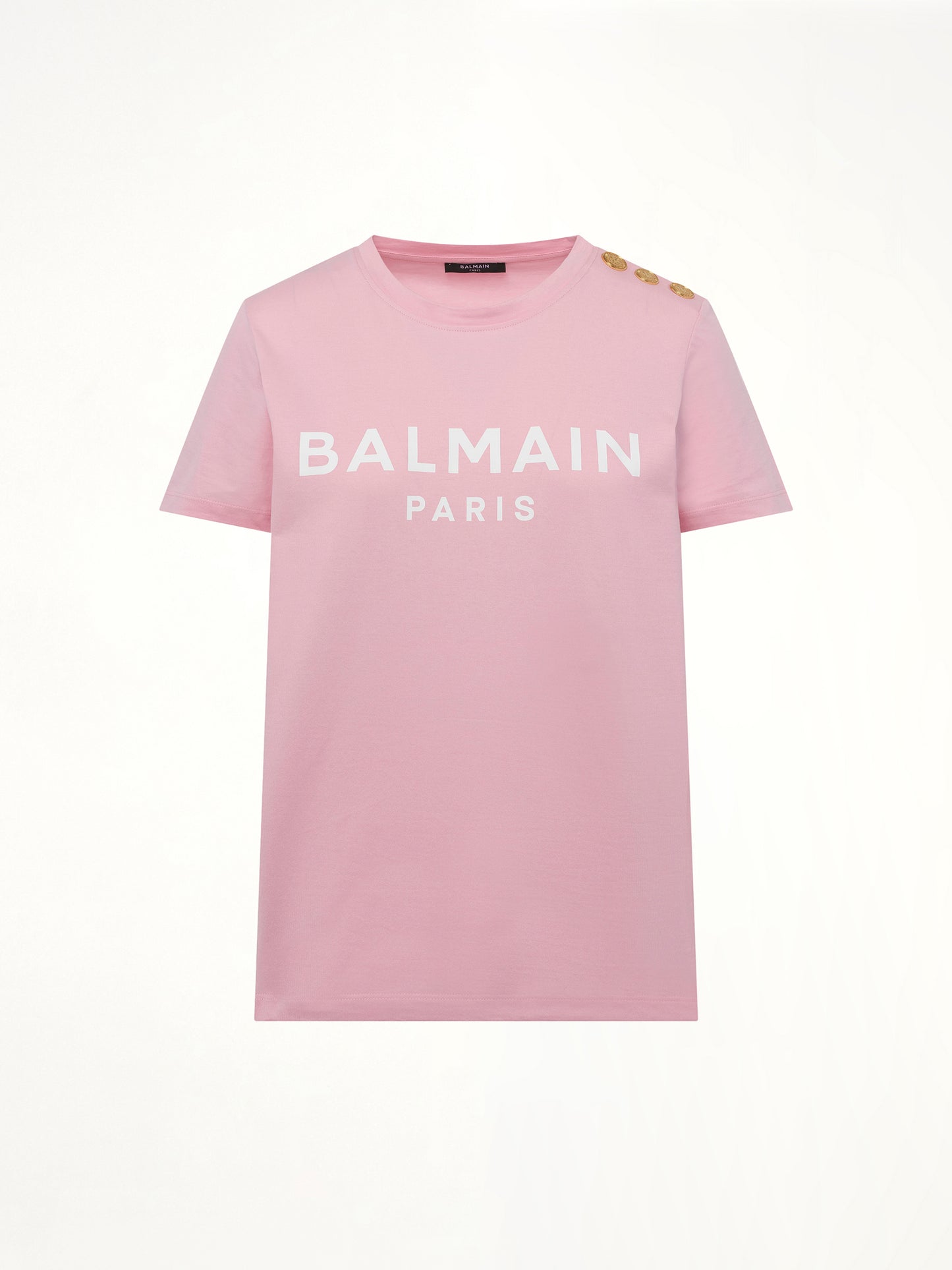 3 BTN Balmain Printed T-Shirt in Rose/White