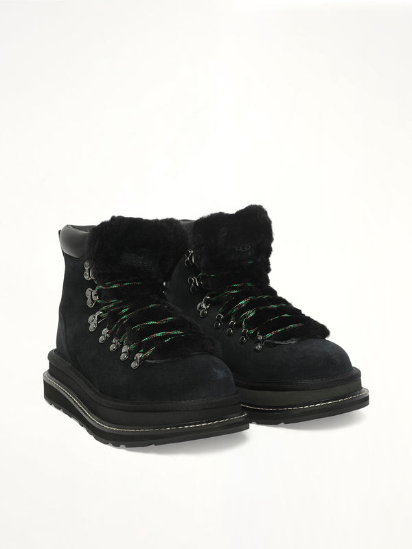 UGG sacai Hiker in Black Front View | SACAI