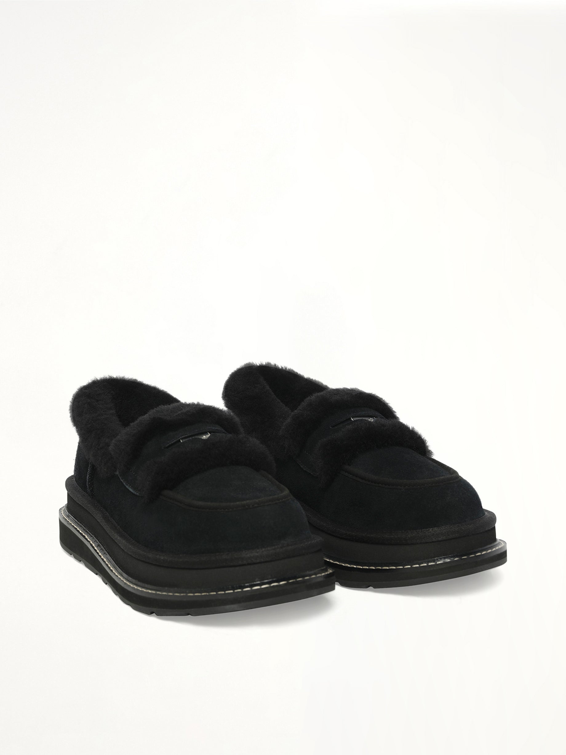 UGG sacai Loafer in Black Front View | SACAI