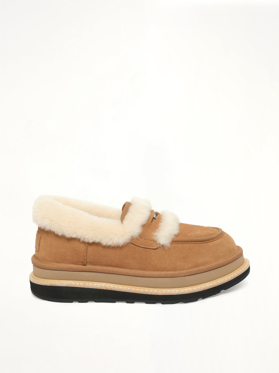 UGG sacai Loafer in Chestnut Side View | SACAI