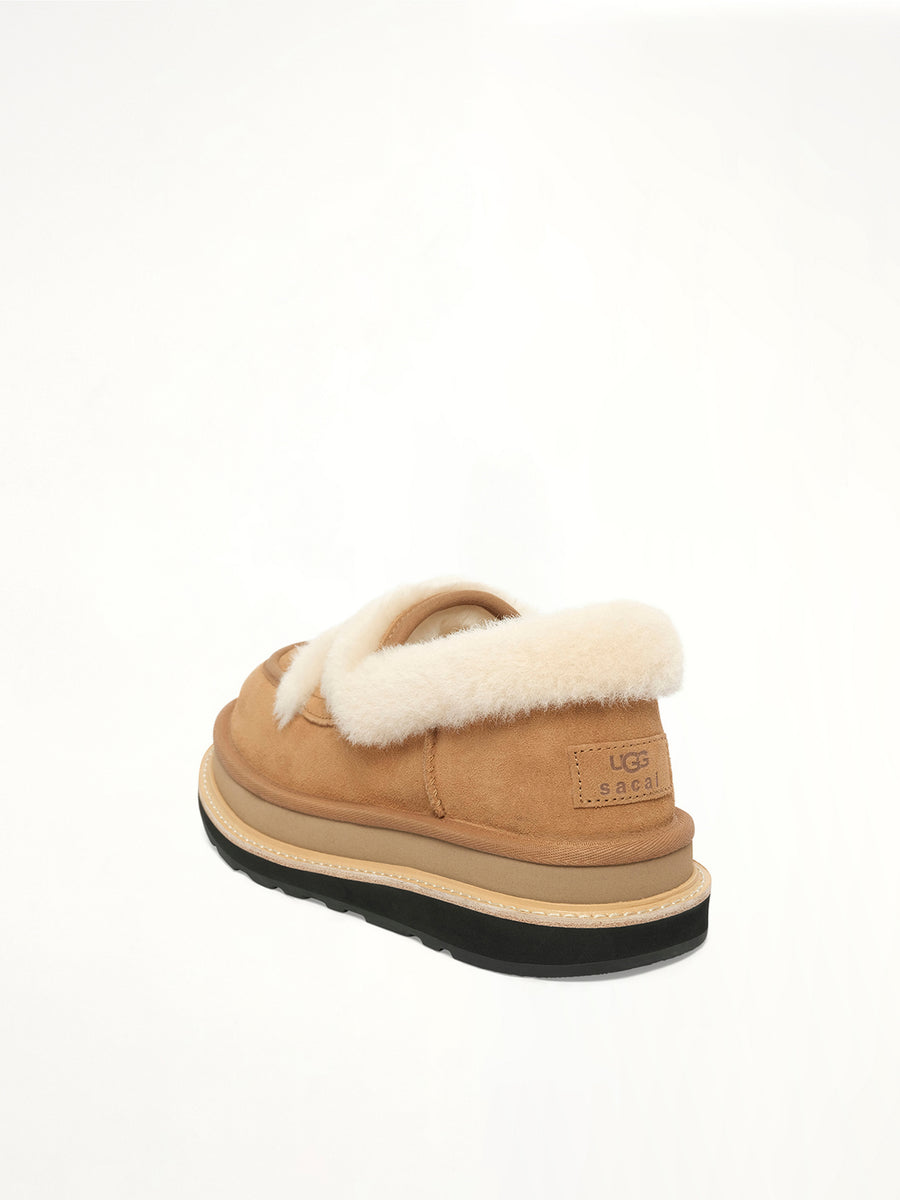 UGG sacai Loafer in Chestnut Back View | SACAI