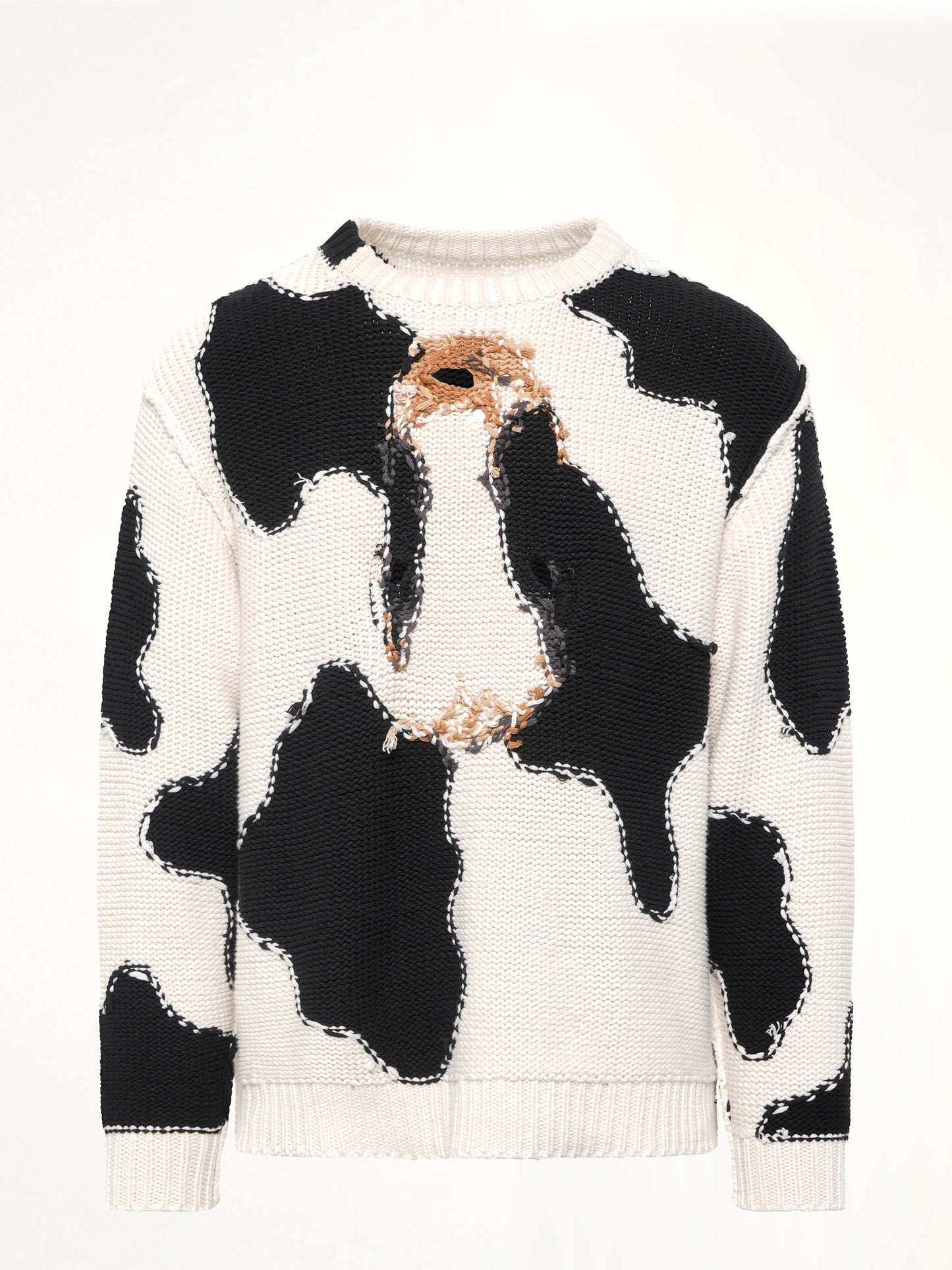 Acting Cow Knit Pullover in Ivory