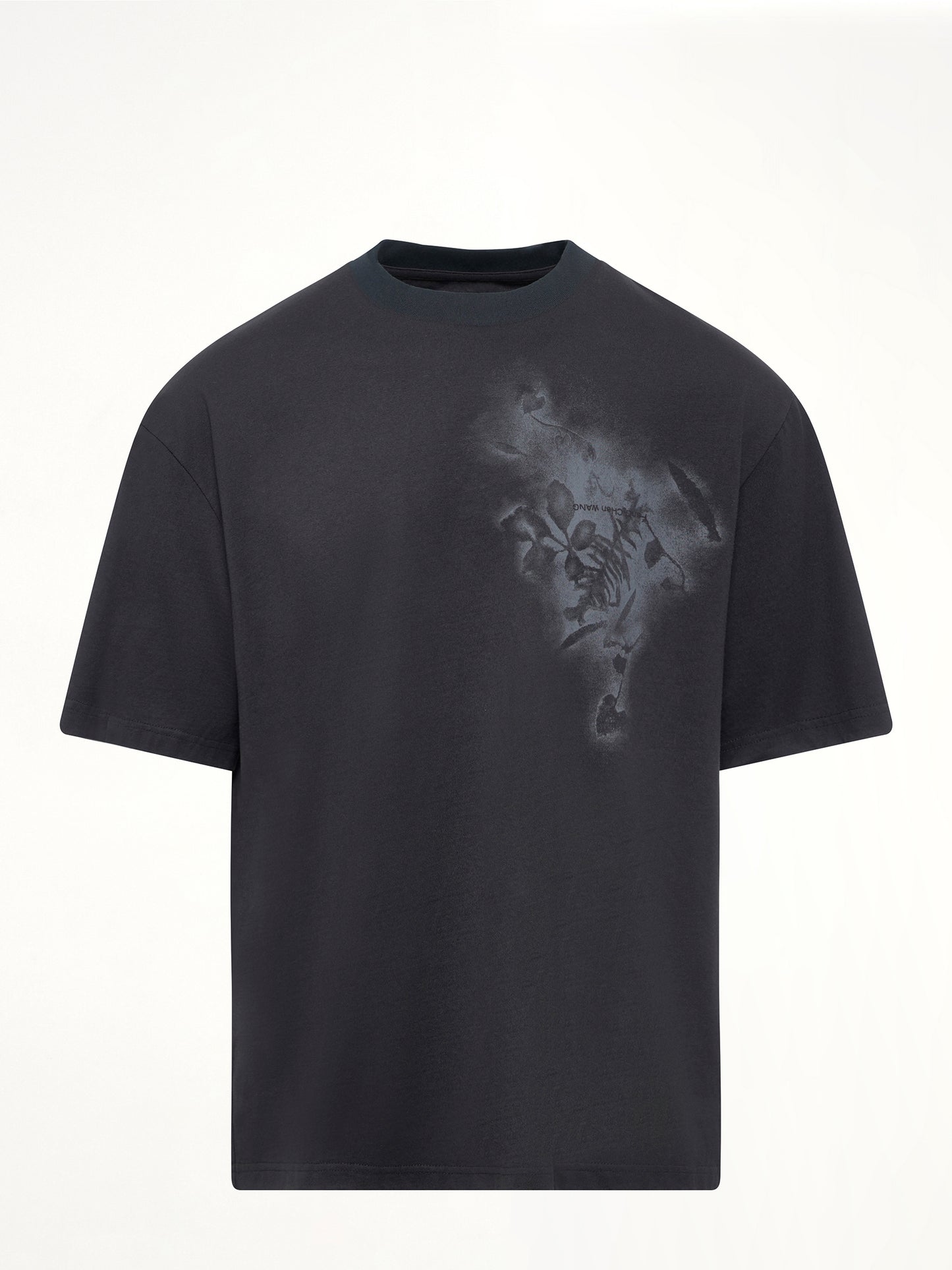 Spray Painted Plants Dye T-Shirt in Black