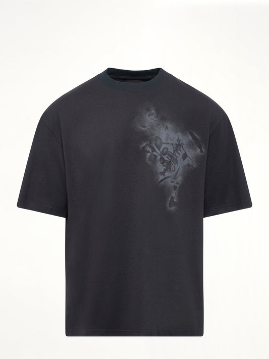Spray Painted Plants Dye T-Shirt in Black