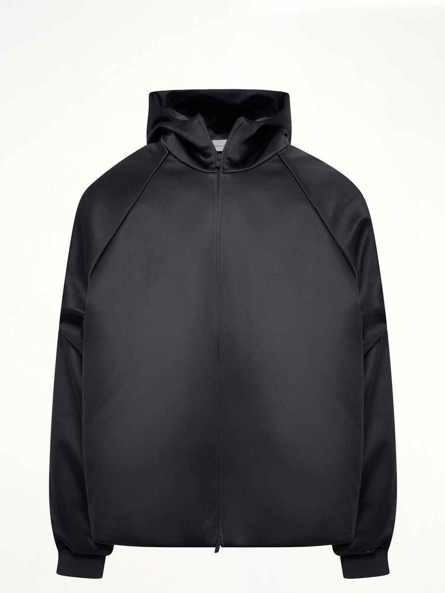 Hooded Bomber Jacket in Vintage Black