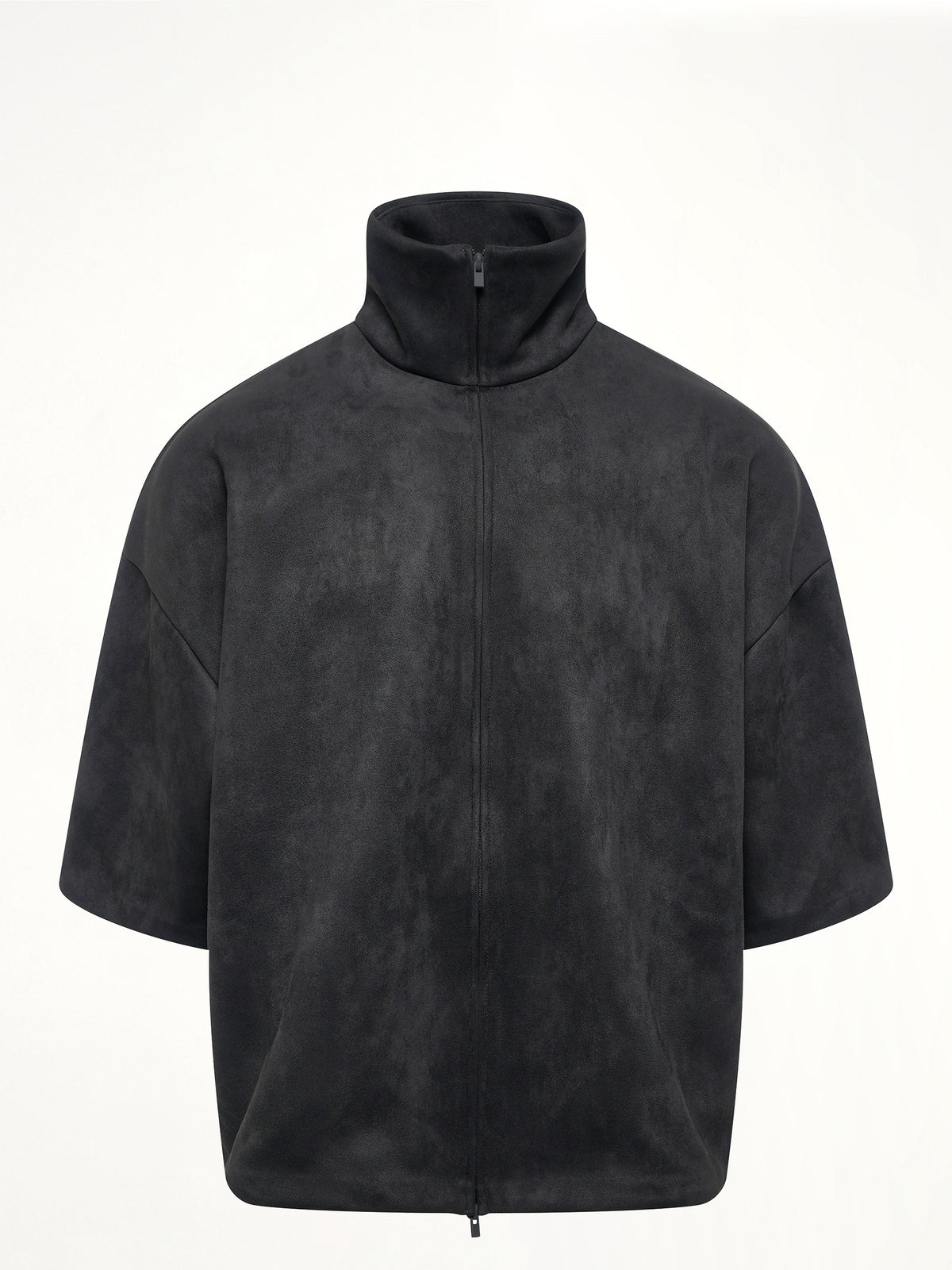 High Neck 3/4 Sleeve Jacket in Vintage Black