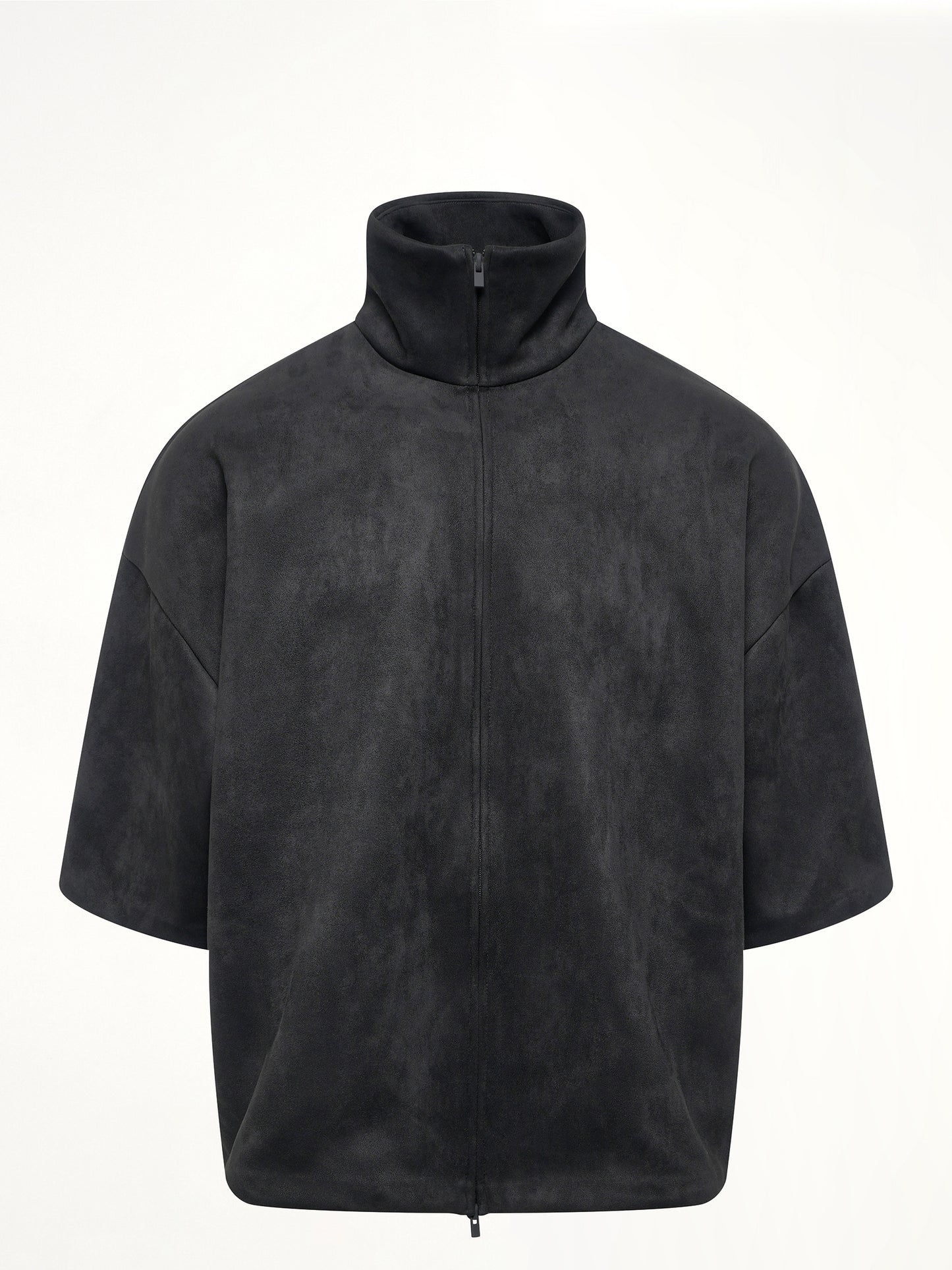 High Neck 3/4 Sleeve Jacket in Vintage Black