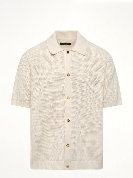 Amiri Crochet Mesh Shirt in Ivory