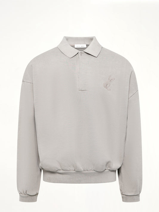 Classic Polo Sweatshirt in Smoke Grey