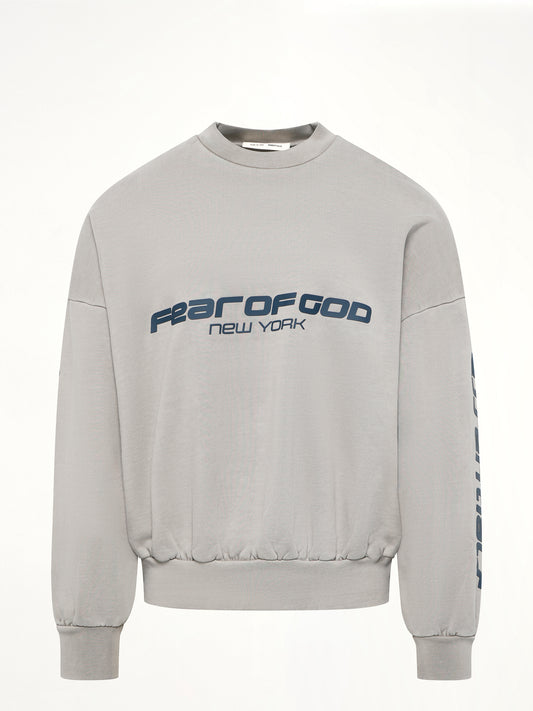 Cropped Relaxed Sweatshirt in Smoke Grey