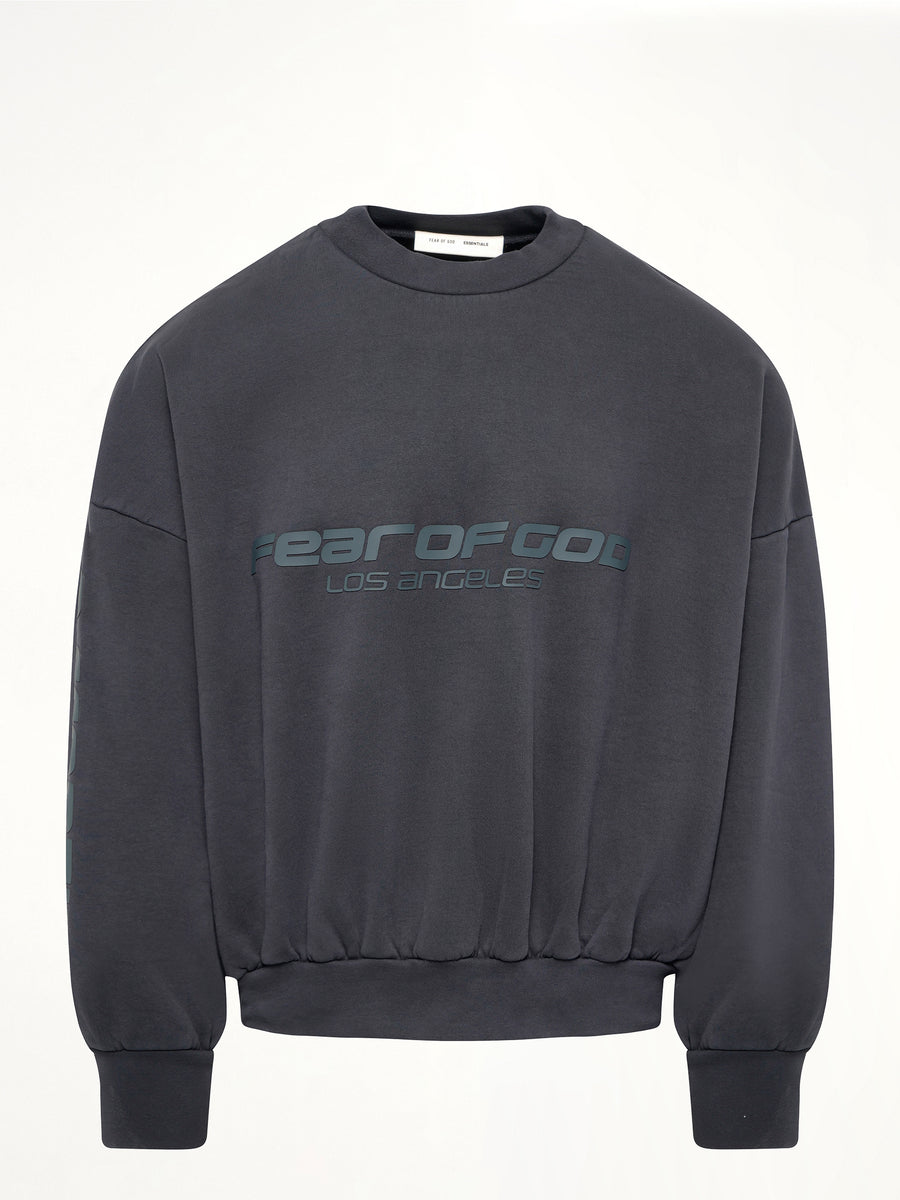 Cropped Relaxed Sweatshirt in Vintage Black
