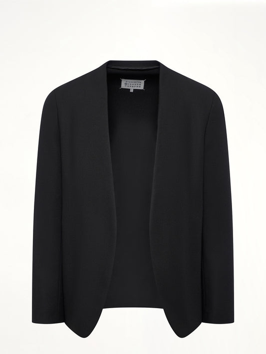 Collarless Jacket in Black