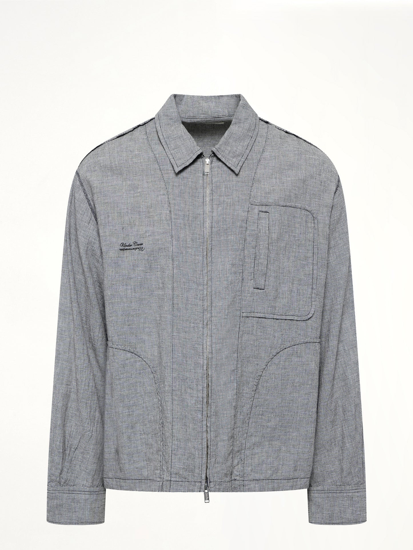 Linen Stripe Blouson in White/Black