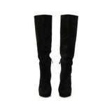 Alexander Mcqueen Suede Boots in Black Top View | ALEXANDER MCQUEEN