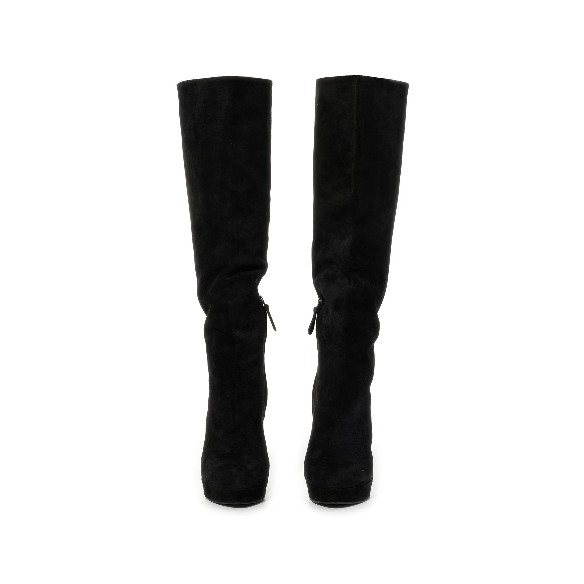 Alexander Mcqueen Suede Boots in Black Top View | ALEXANDER MCQUEEN