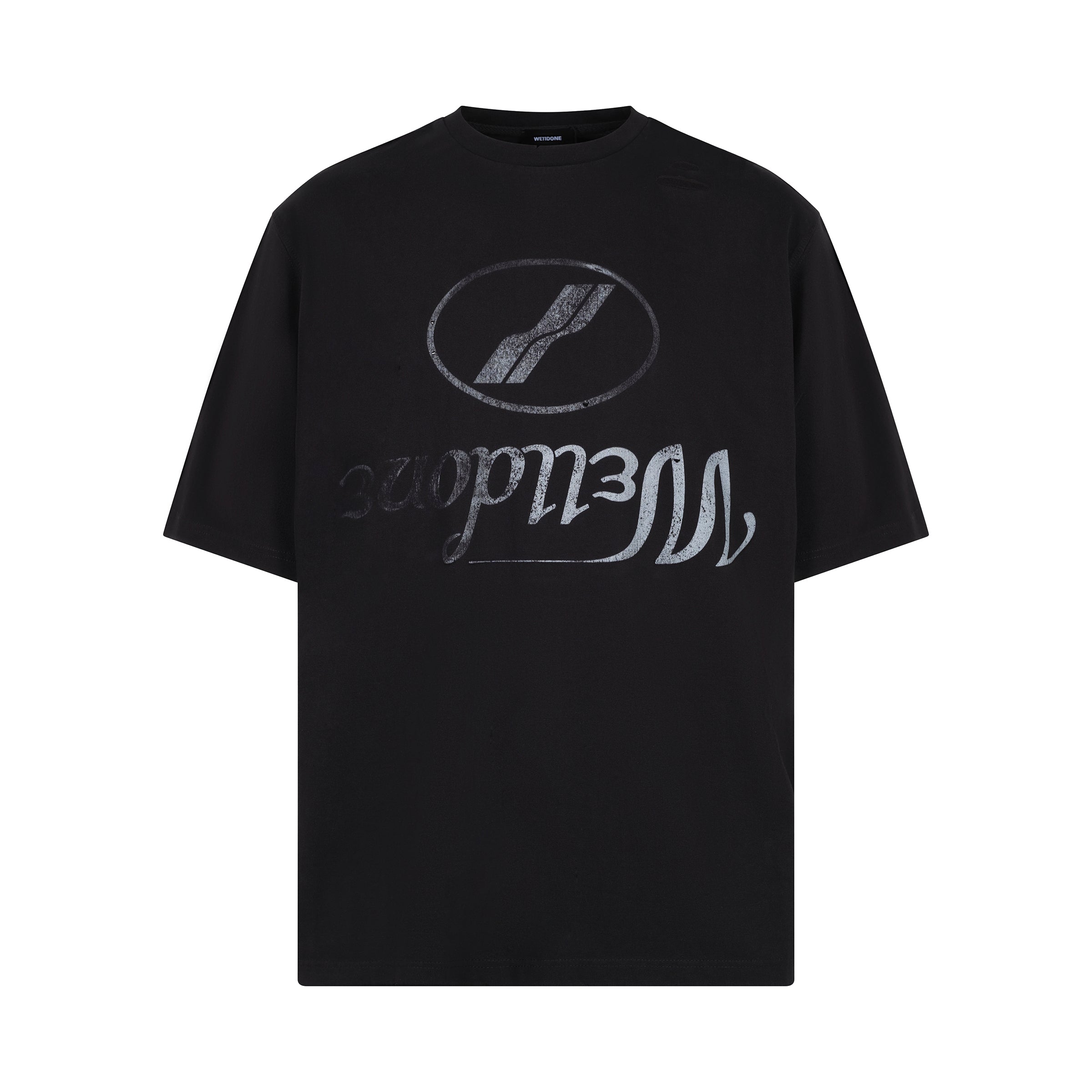 Destroyed Reverse Logo T-Shirt in Black