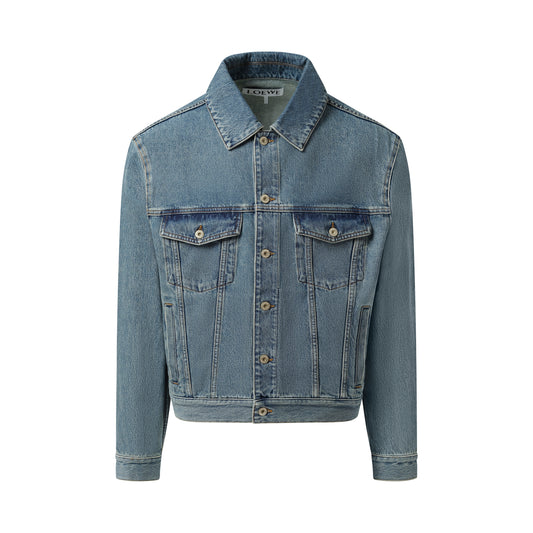 Anagram Denim Jacket in Mid Blue