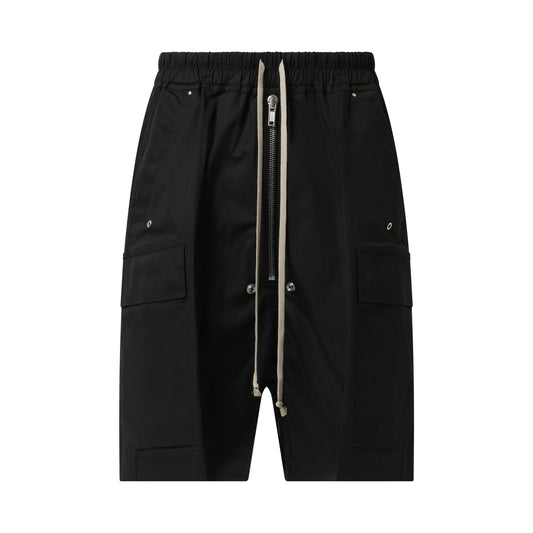 Cotton Poplin Cargobela Shorts in Black