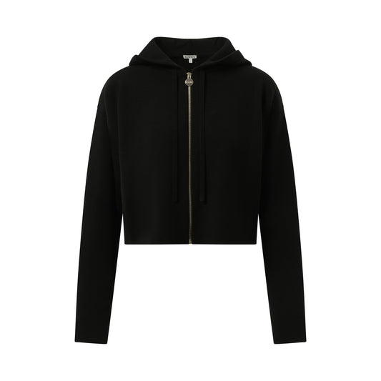 Anagram Zip-Up Hoodie in Black