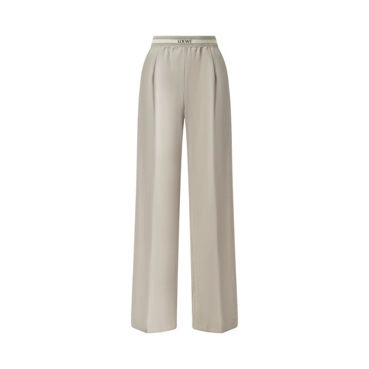 Logo Band Trouser in Light Beige Melange