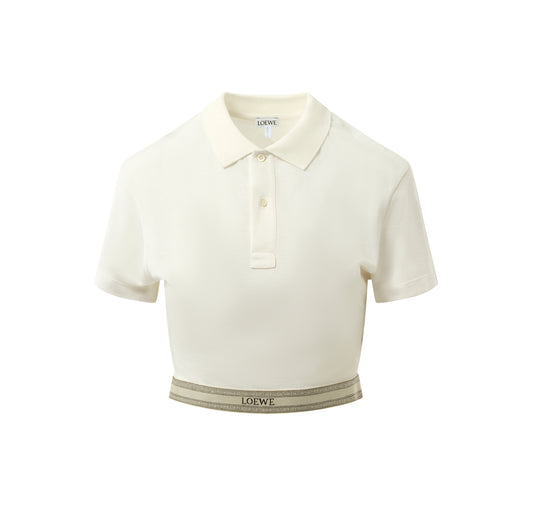 Cropped Polo in White