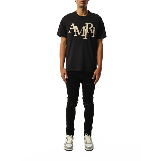 Amiri Staggered T-Shirt in Black