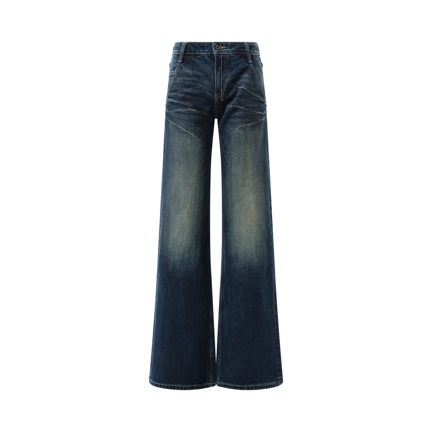 888 Low-Rise Oversized Jeans in Dark Blue