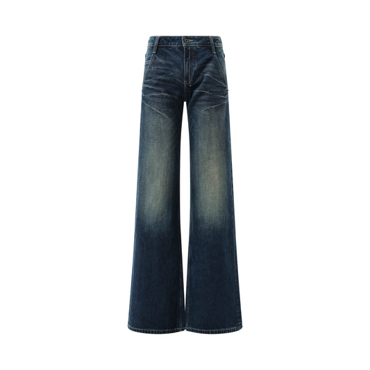 888 Low-Rise Oversized Jeans in Dark Blue