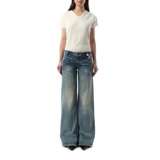 888 Low-Rise Oversized Jeans in Light Blue