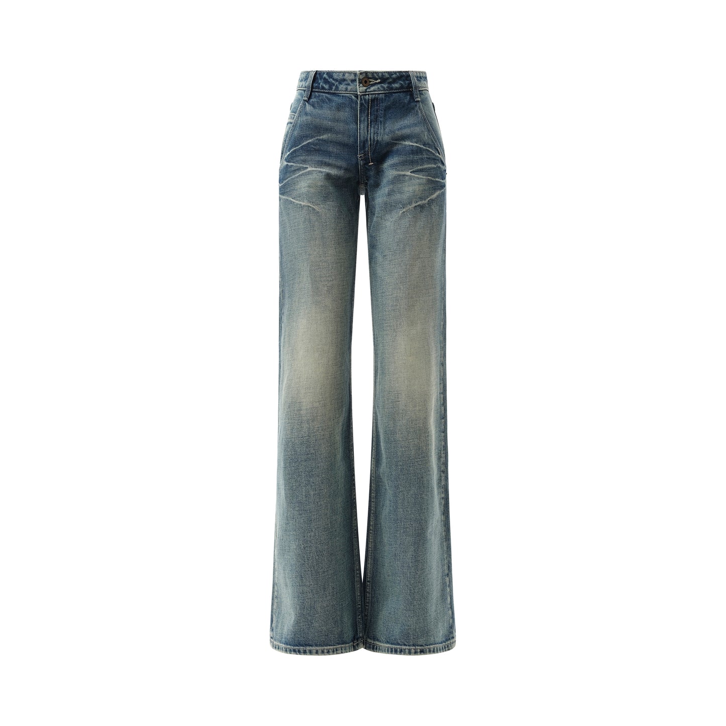 888 Low-Rise Oversized Jeans in Light Blue