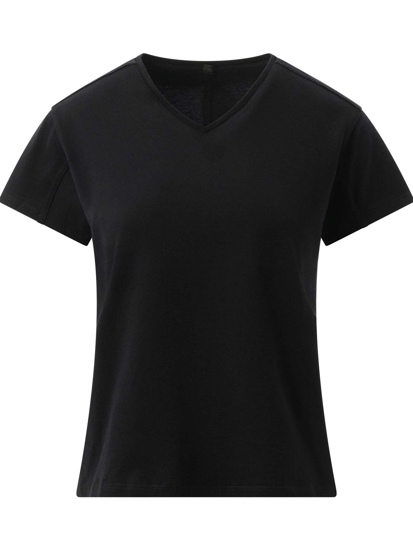 V-Neck Short Sleeve T-Shirt in Black