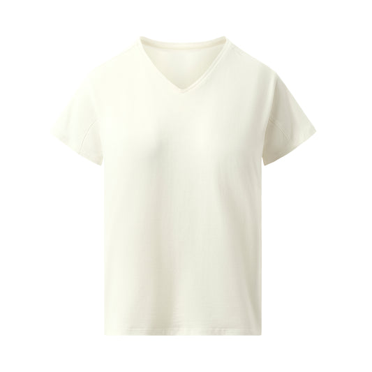 V-Neck Short Sleeve T-Shirt in White