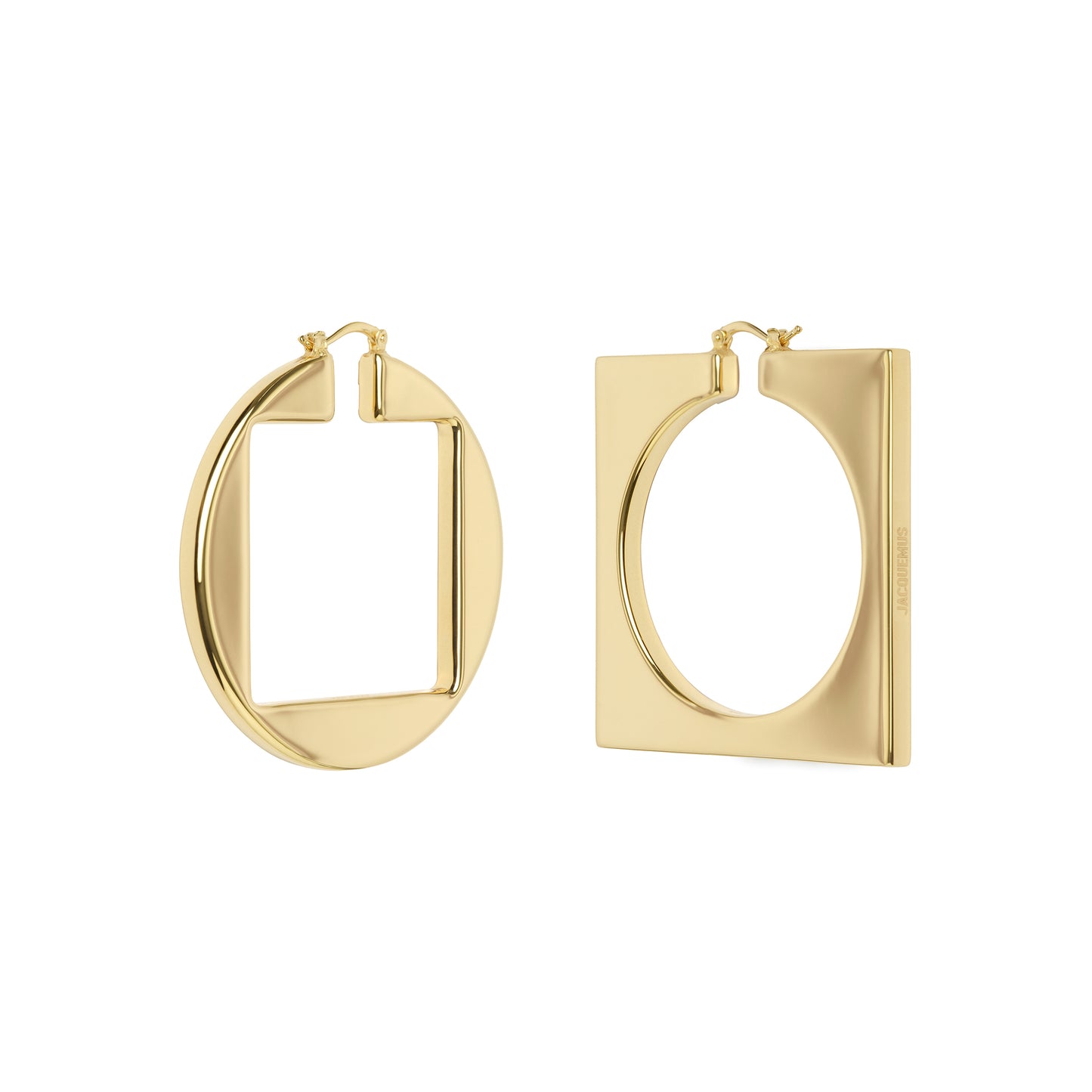 Les Creoles Rond Carre in Light Gold