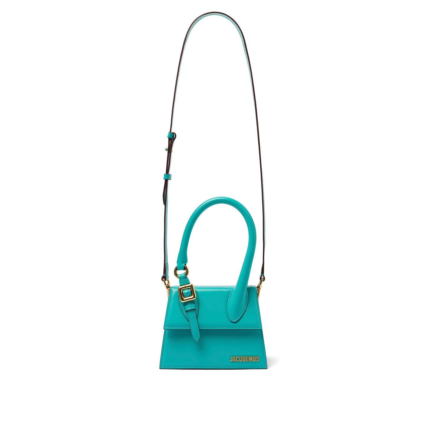 Le Chiquito Moyen Boucle Leather Bag in Turquoise