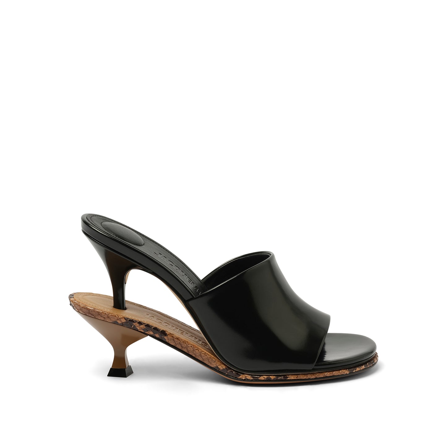 Les Doubles Mules in Black/Light Brown