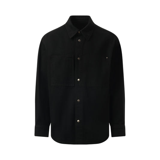 Logo Denim Shirt in Black