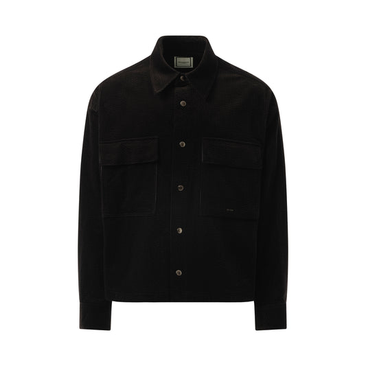 Corduroy Overshirt in Black