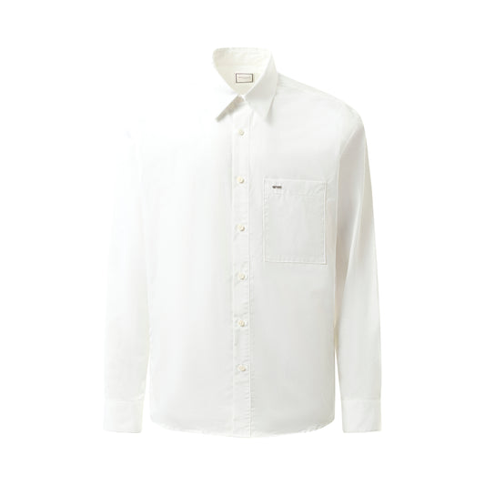 Logo Poplin Shirt in White