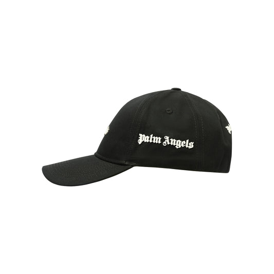 Palm Angels Logo Cap in Black/White