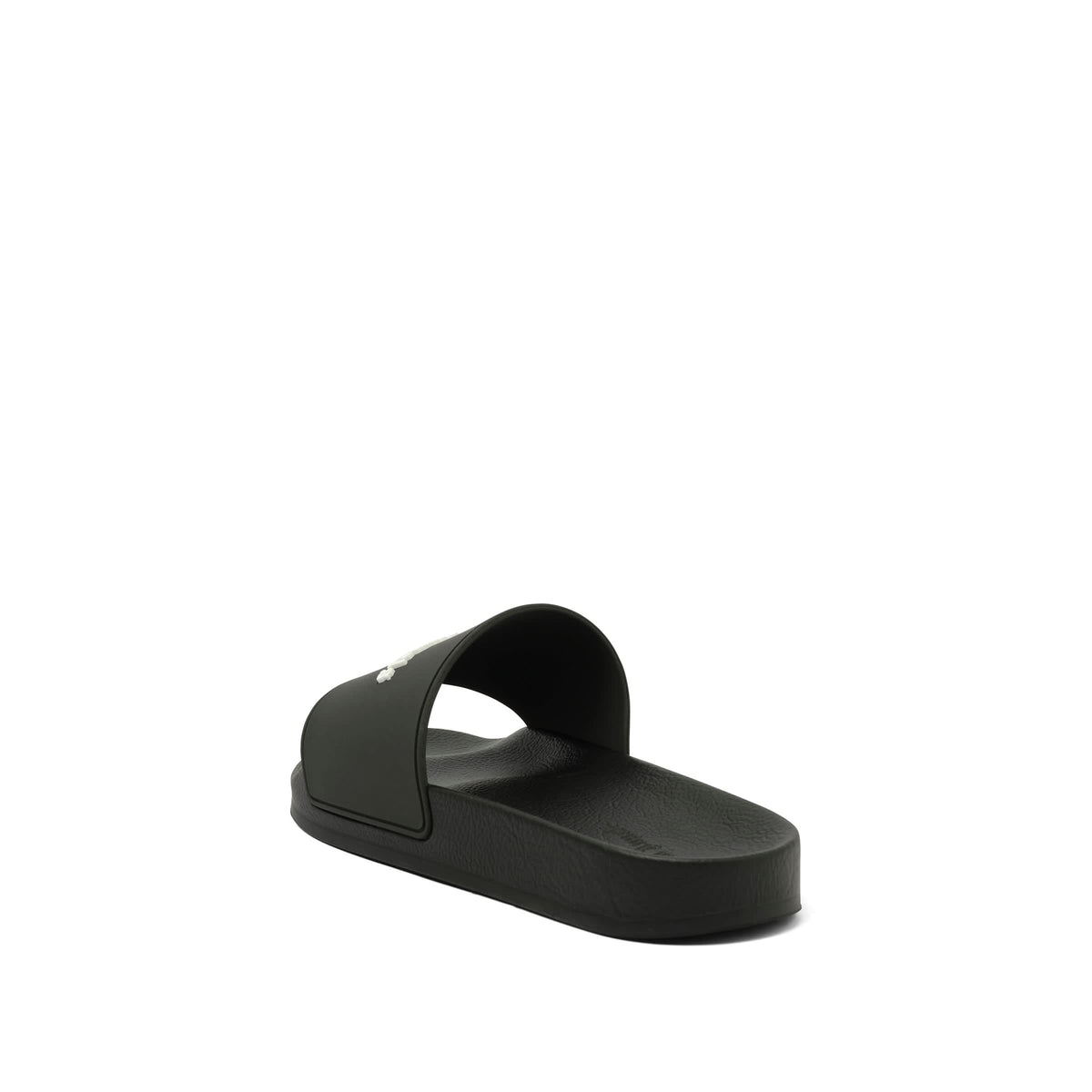 Classic Logo Pool Slider in Black/White Back View | PALM ANGELS