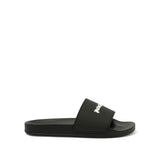Classic Logo Pool Slider in Black/White Side View | PALM ANGELS