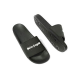 Classic Logo Pool Slider in Black/White Top View | PALM ANGELS