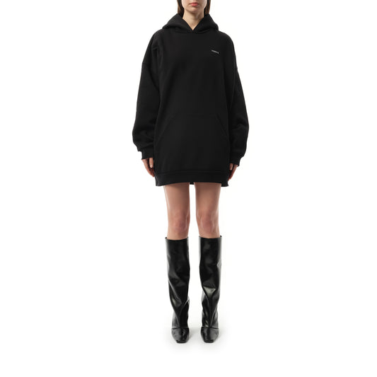 Horn Hooded Dress in Black