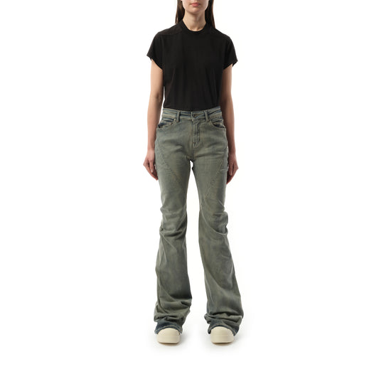 Bias Bootcut Denim Pants in Sky