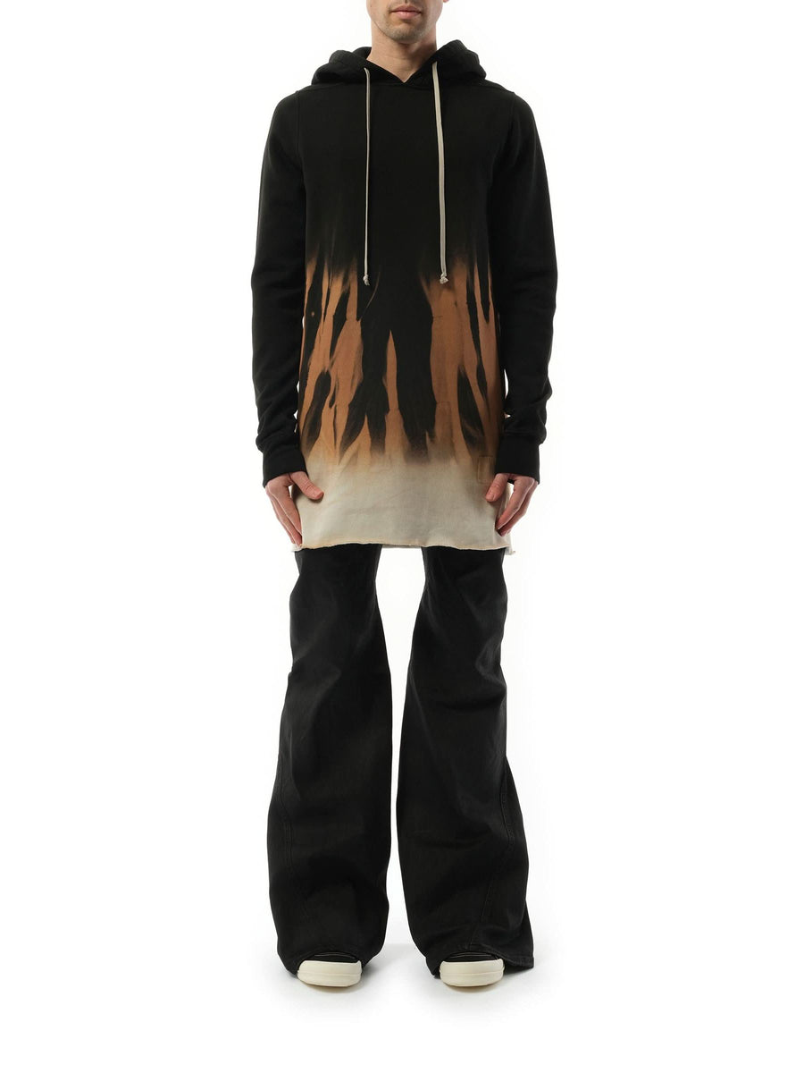 Drawstring Hoodie in Black/Terra