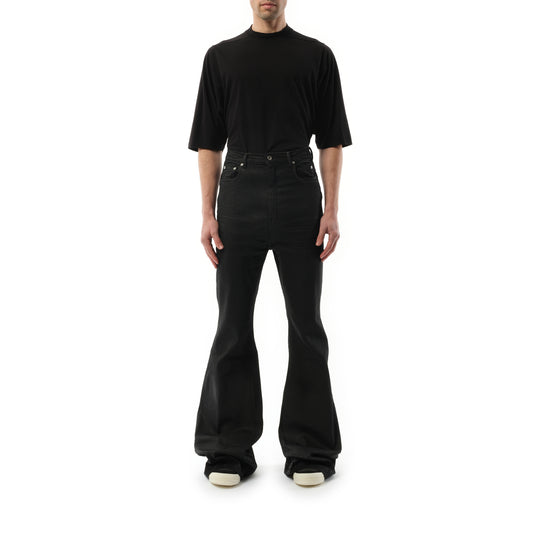 Bias Bootcut Denim Pants in Black Wax