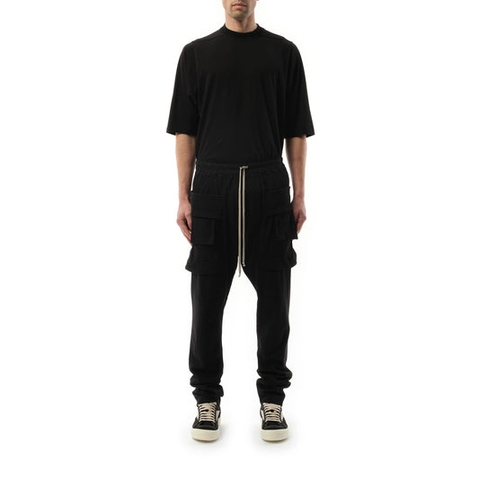 Creatch Cargo Drawstring Jersey Pants in Black