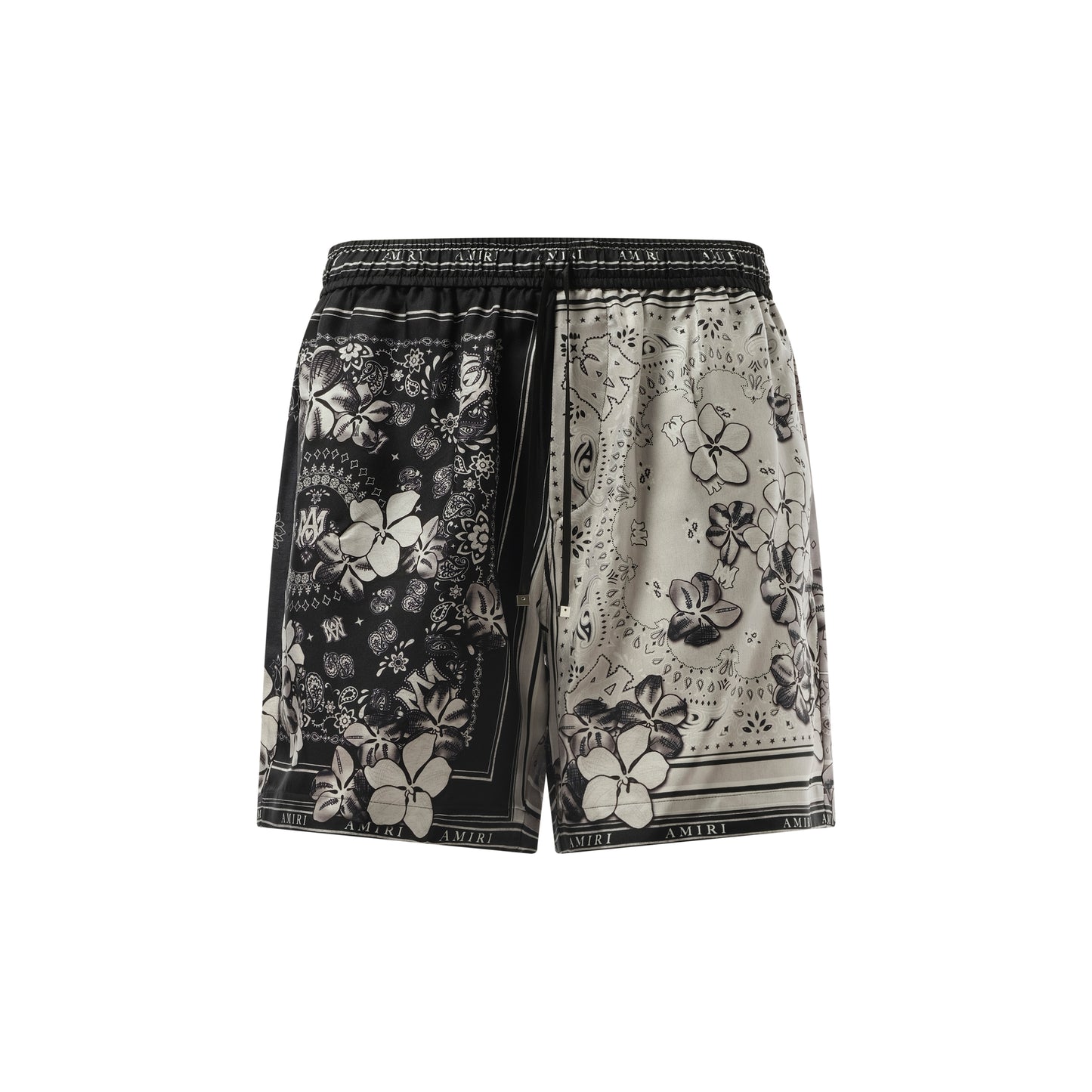 Bandana Floral Shorts in Black