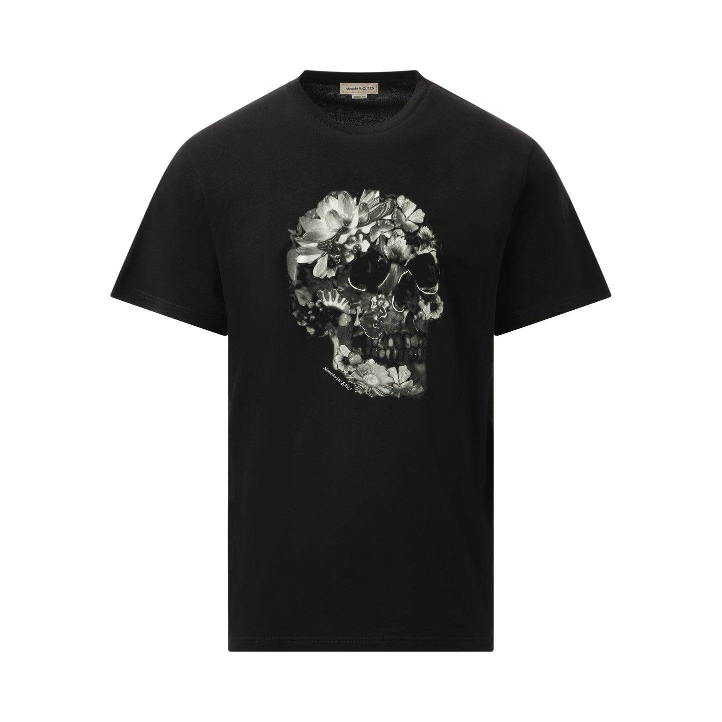 Skull Print T-Shirt in Black/Grey