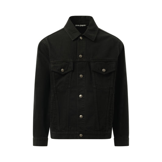 Monogram Series Denim Jacket in Black/Black